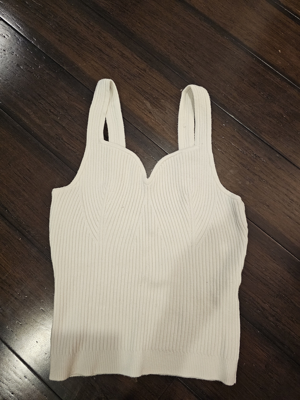 Abercrombie & Fitch Cream Ribbed Sweetheart Tank